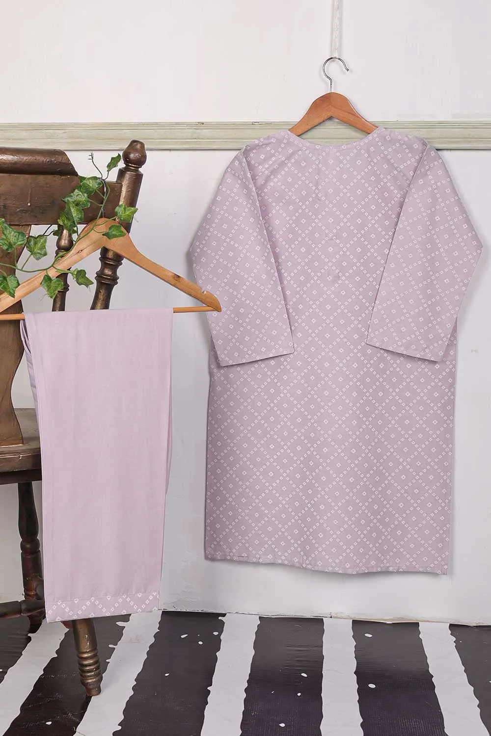 STP-027A-LightPurple - 2Pc Cotton Stitched