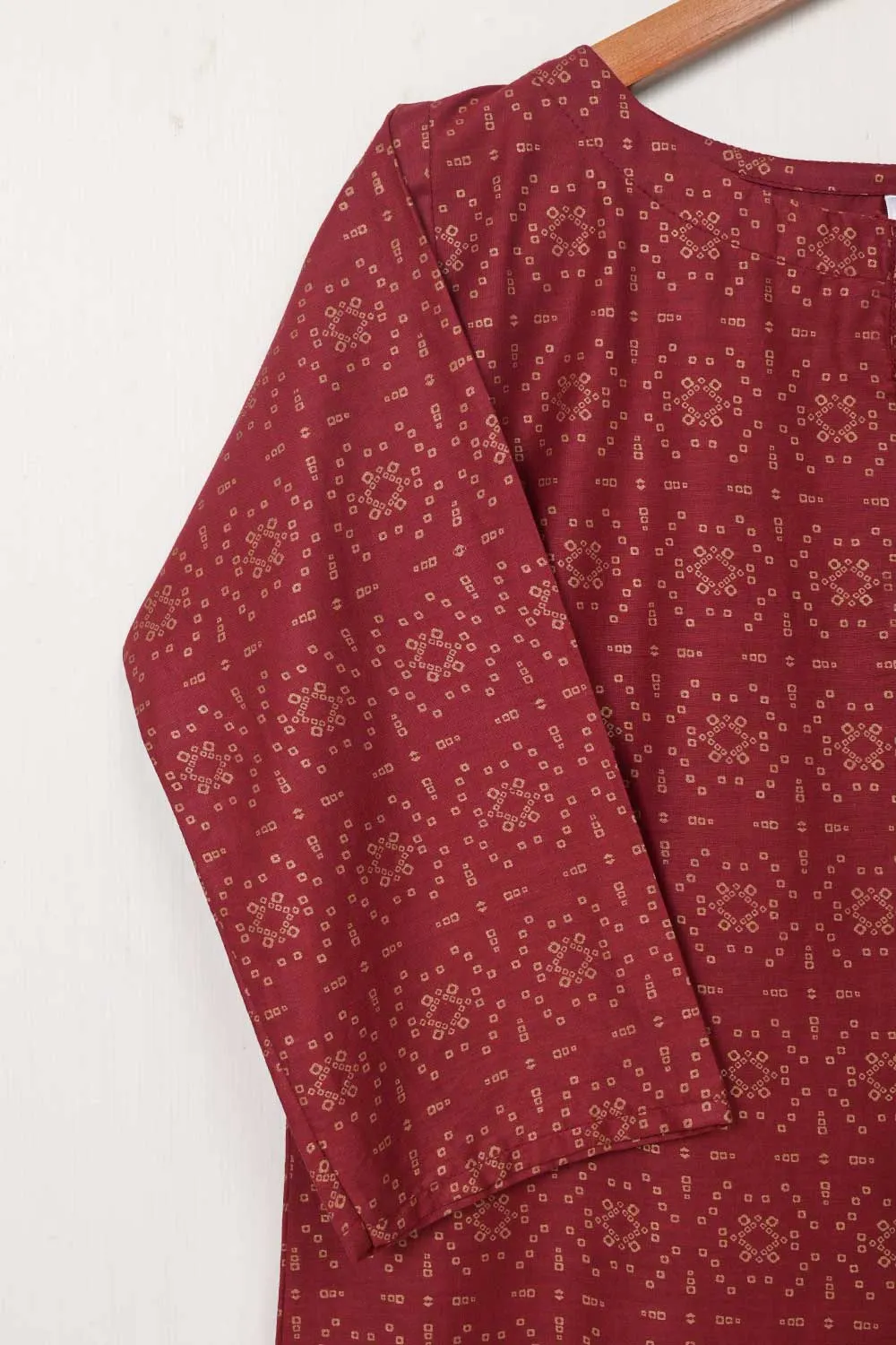 STP-031A-Maroon - 2Pc Cotton Printed Stitched
