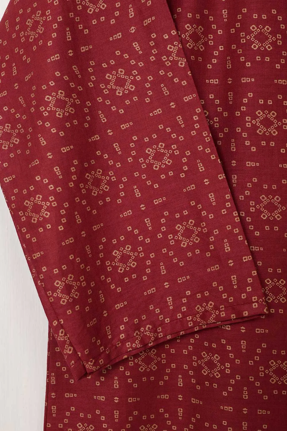 STP-031A-Maroon - 2Pc Cotton Printed Stitched