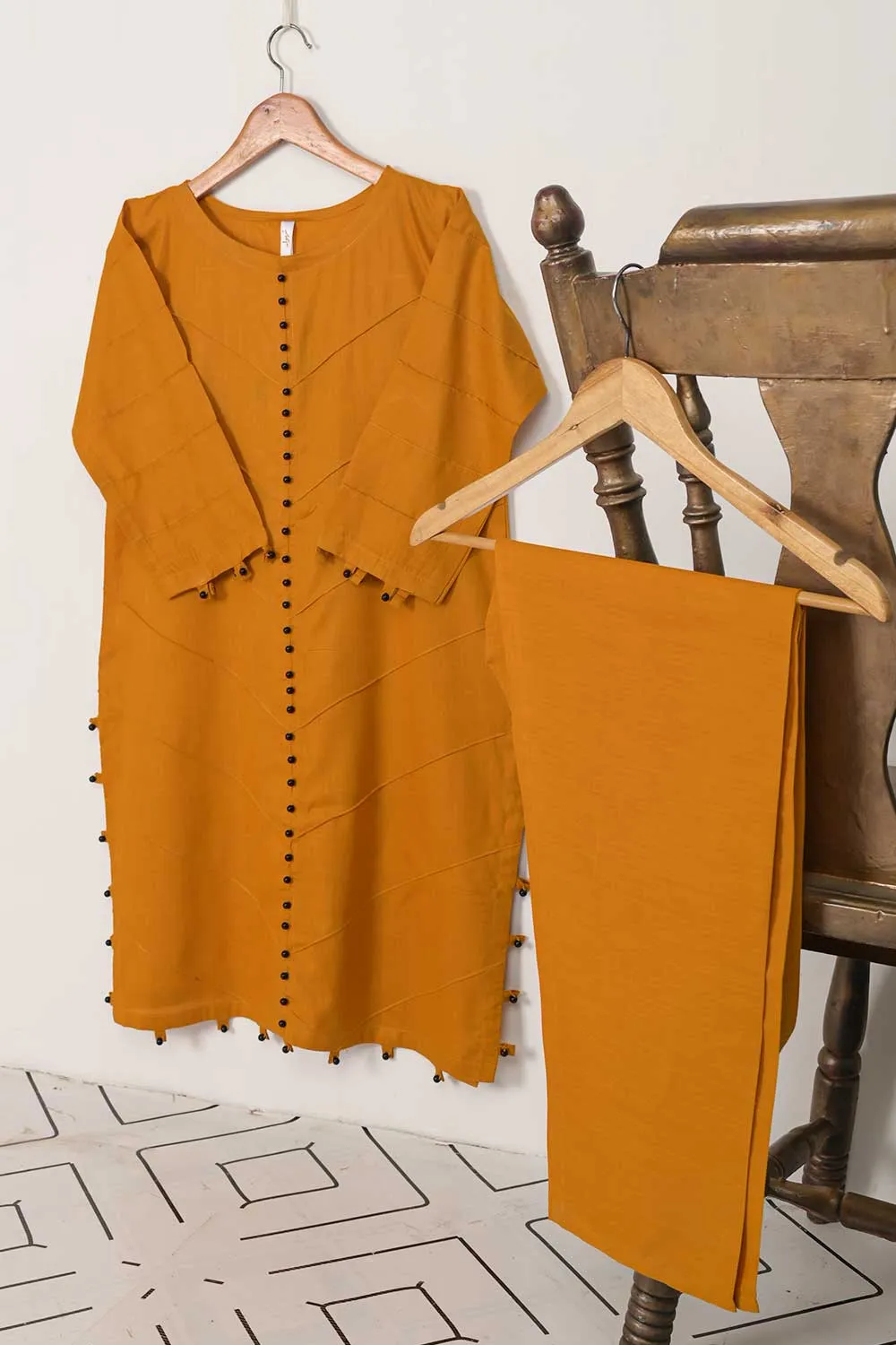 STP-034A-MUSTARD - 2PC COTTON STITCHED