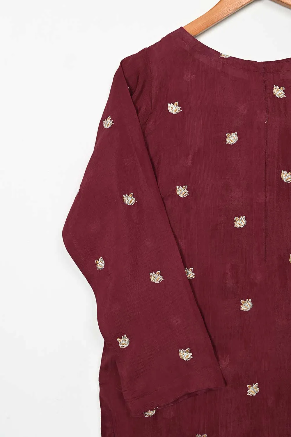STP-105B-Maroon - 2PC COTTON SLUB STITCHED