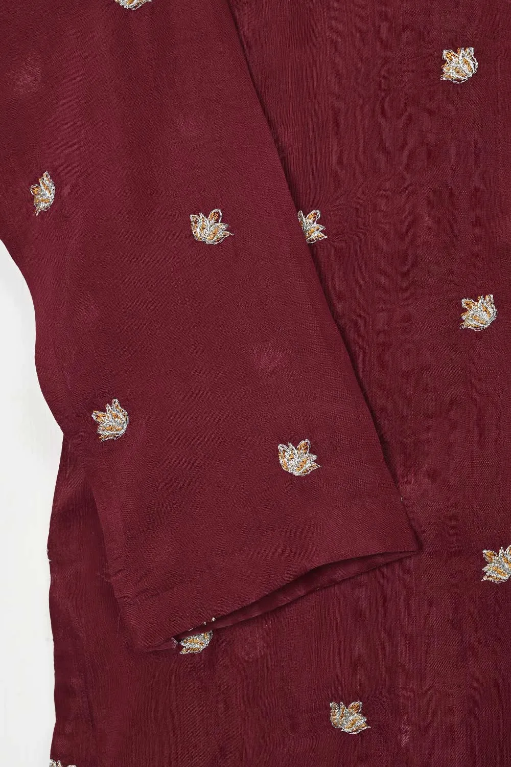 STP-105B-Maroon - 2PC COTTON SLUB STITCHED