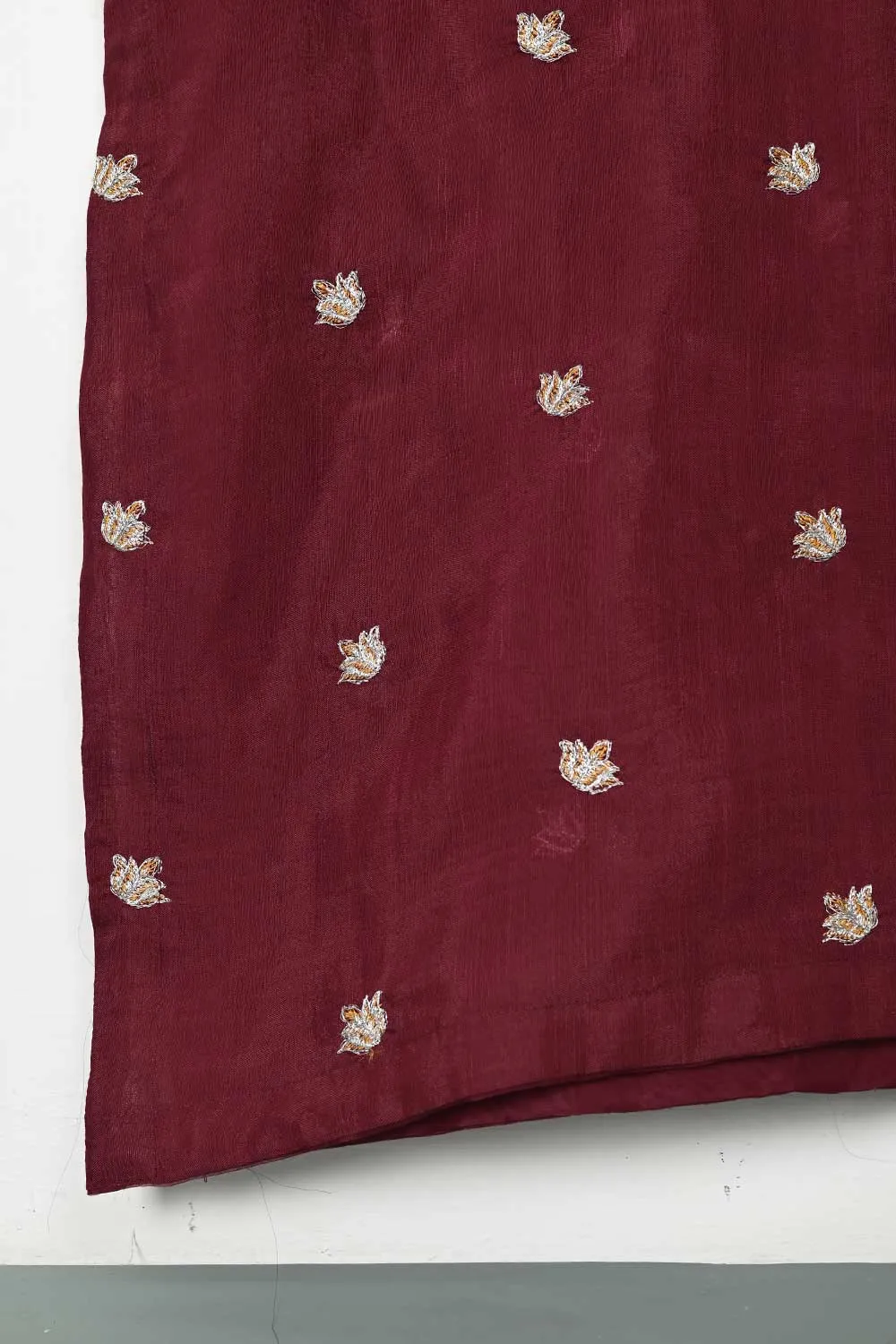 STP-105B-Maroon - 2PC COTTON SLUB STITCHED