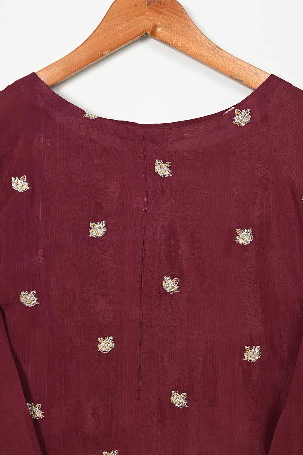 STP-105B-Maroon - 2PC COTTON SLUB STITCHED