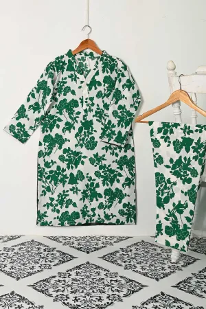 STP-128A-White -  2PC GEORGETTE CREPE DIGITAL PRINTED STITCHED