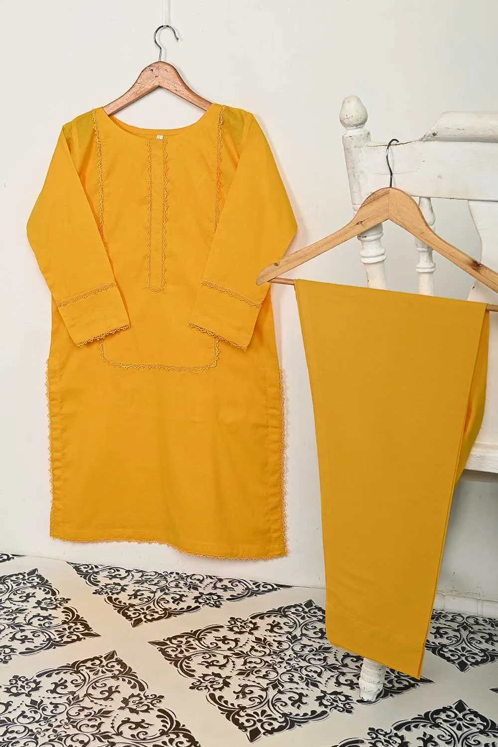 STP-137A-Yellow - 2PC COTTON STITCHED