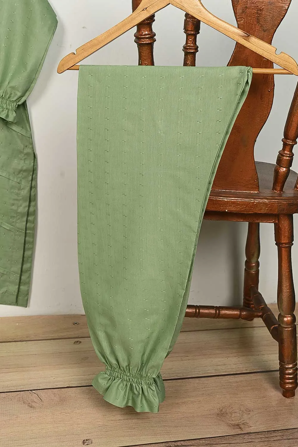 STP-164A-Pista - 2Pc Pc Jacquard Paper Cotton Dress With Pc Jacquard Paper Cotton Trouser