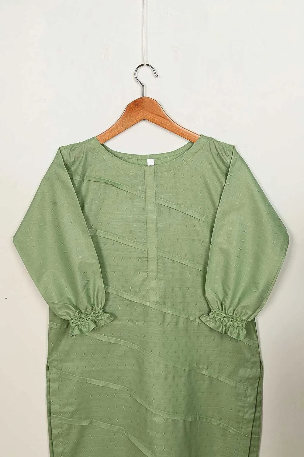 STP-164A-Pista - 2Pc Pc Jacquard Paper Cotton Dress With Pc Jacquard Paper Cotton Trouser