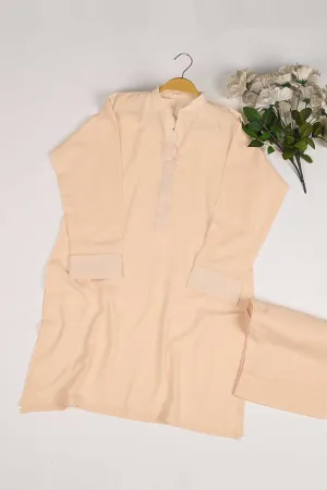 STP-168A-Peach - 2PC SELF JACQUARD LAWN STITCHED