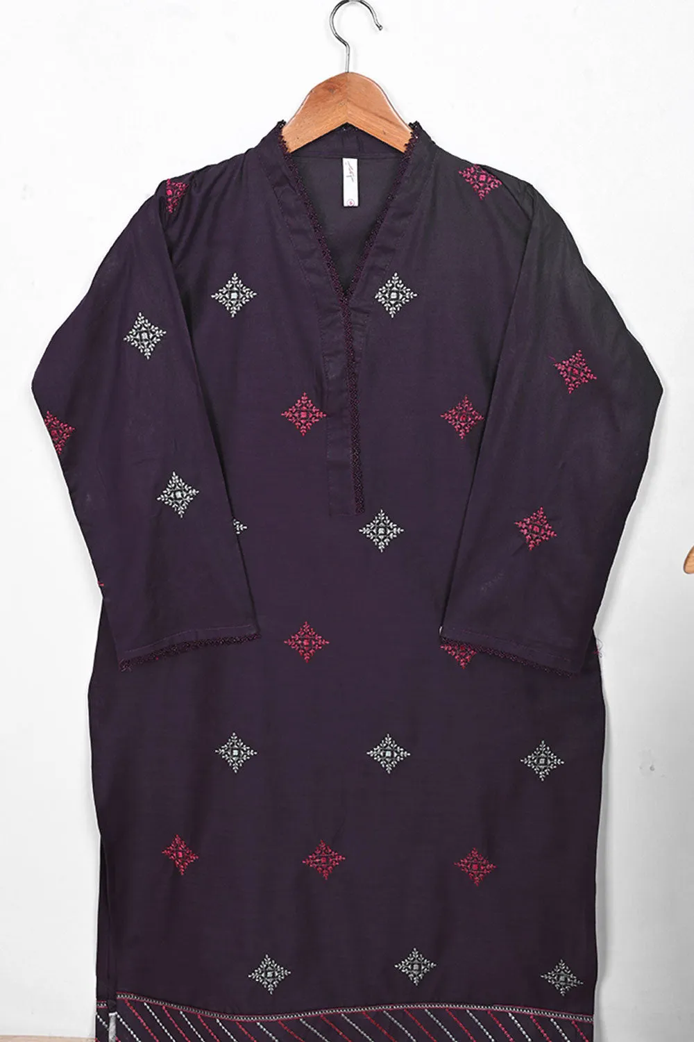 STP-174B-Purple - 2PC EMBROIDERED COTTON