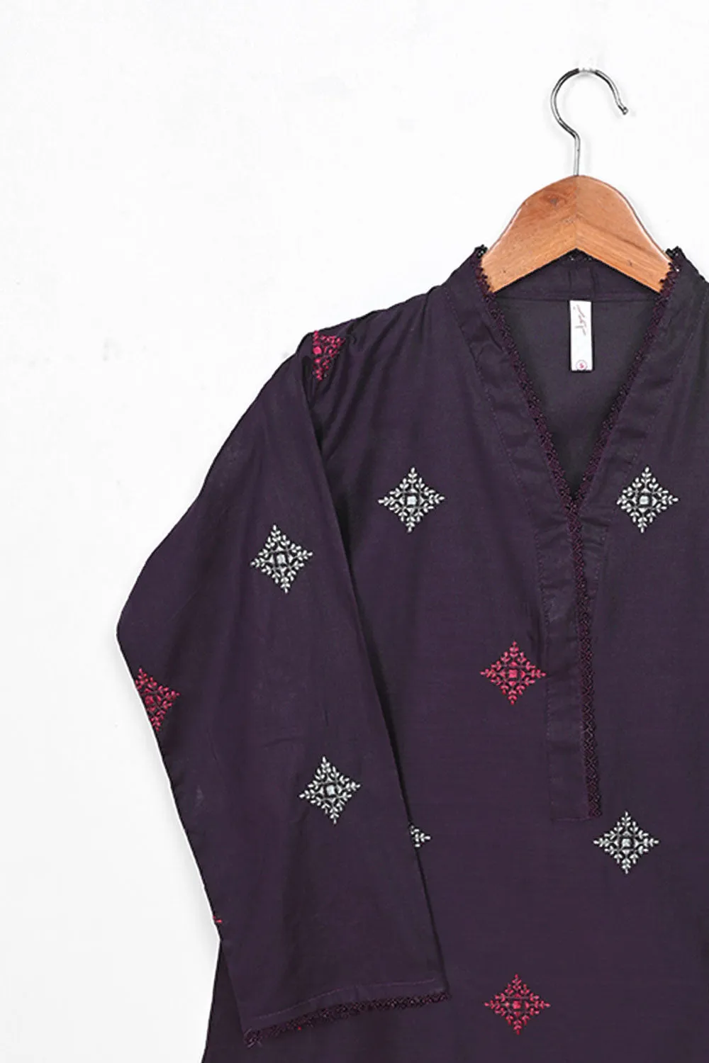 STP-174B-Purple - 2PC EMBROIDERED COTTON
