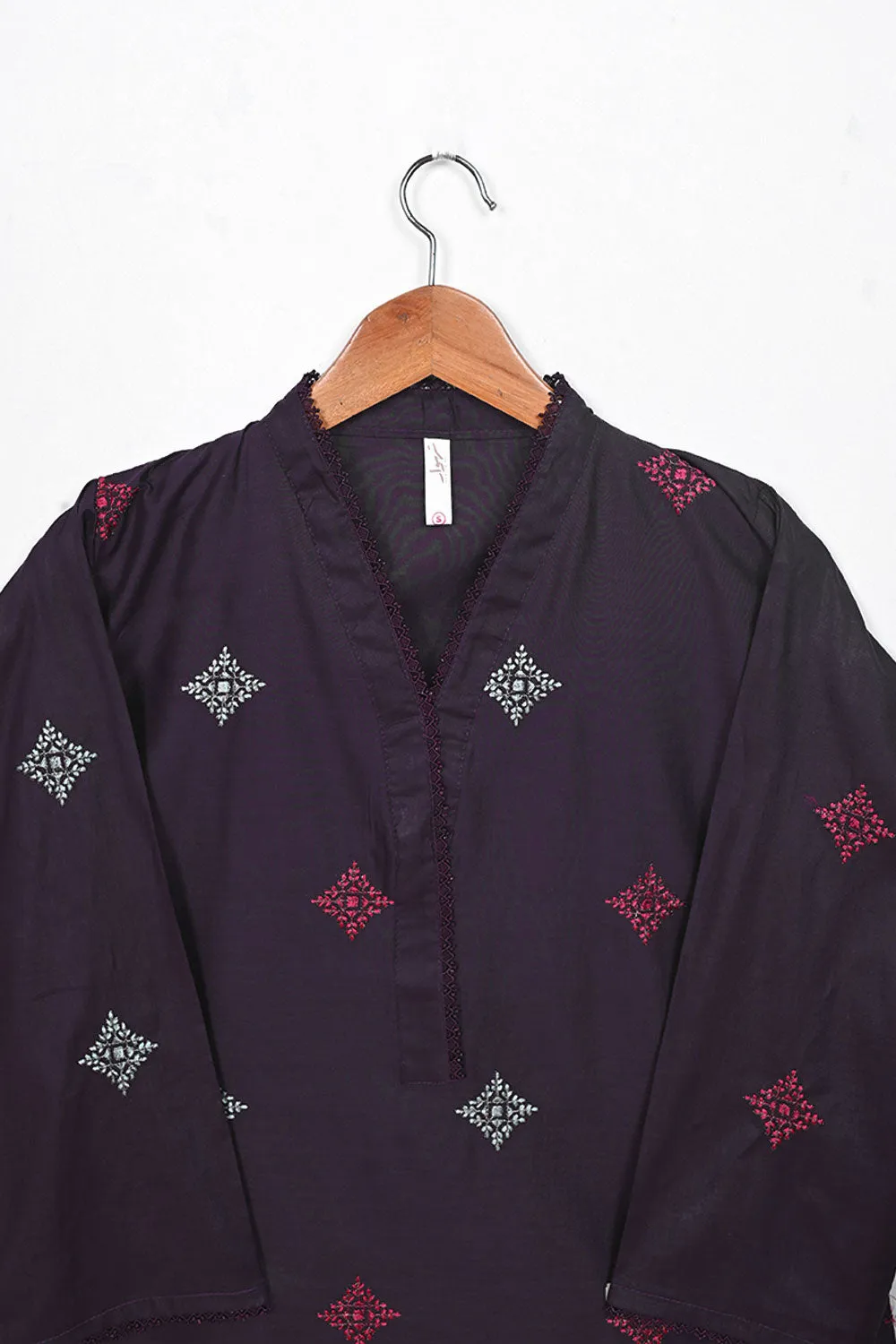 STP-174B-Purple - 2PC EMBROIDERED COTTON