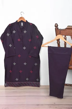 STP-174B-Purple - 2PC EMBROIDERED COTTON