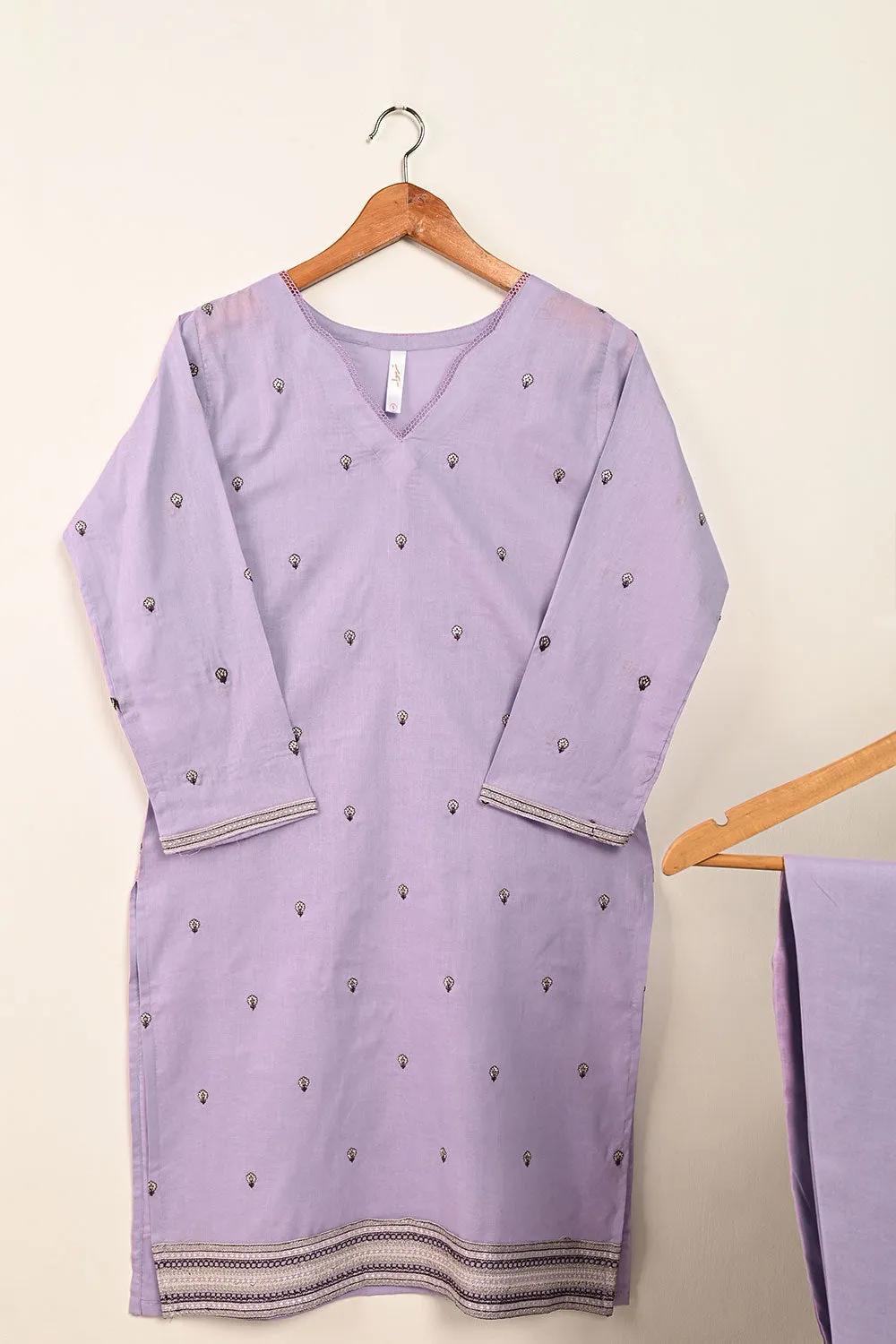 STP-185A-Purple - 2PC EMBROIDERED COTTON