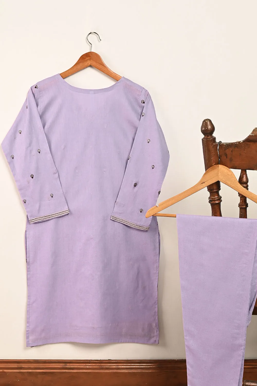 STP-185A-Purple - 2PC EMBROIDERED COTTON