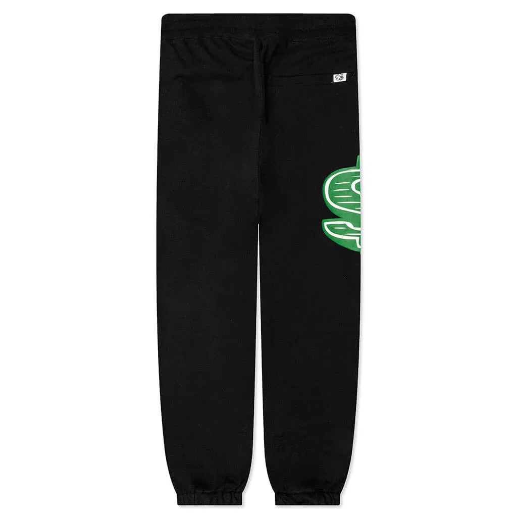Straight Font Sweatpants - Black