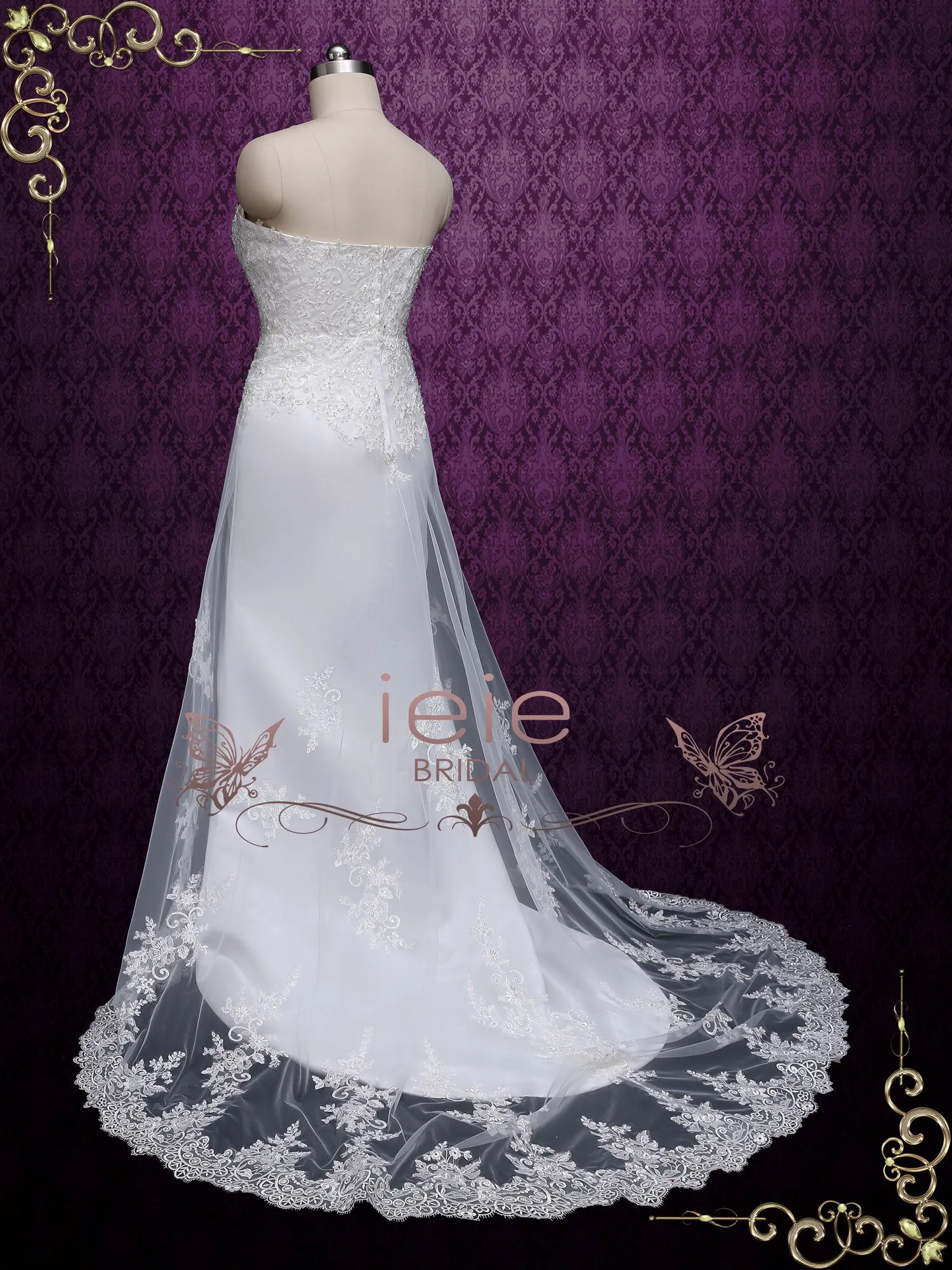 Strapless Slim A-line Lace Wedding Dress LYN