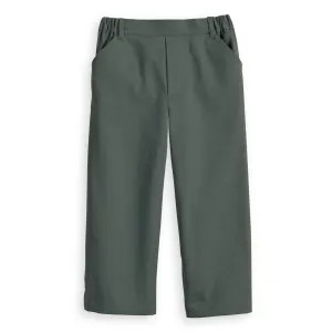 Stretch Twill Faux Zip Pant -- Leaf Green