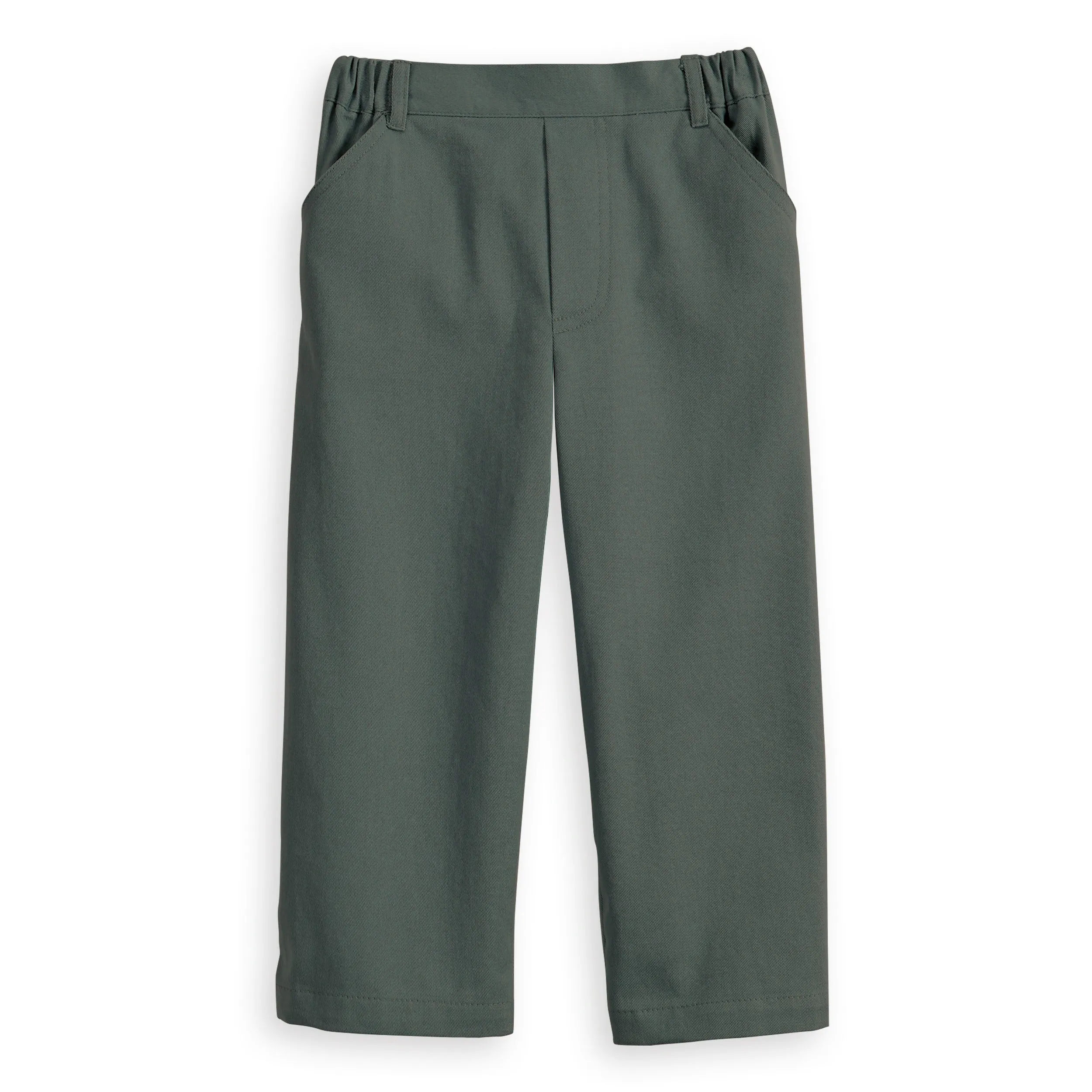 Stretch Twill Faux Zip Pant -- Leaf Green