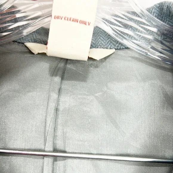 SUNDANCE Mixed Media Blue Plaid Blazer Jacket Gray Blue Wool 6P 6 Petite Wool