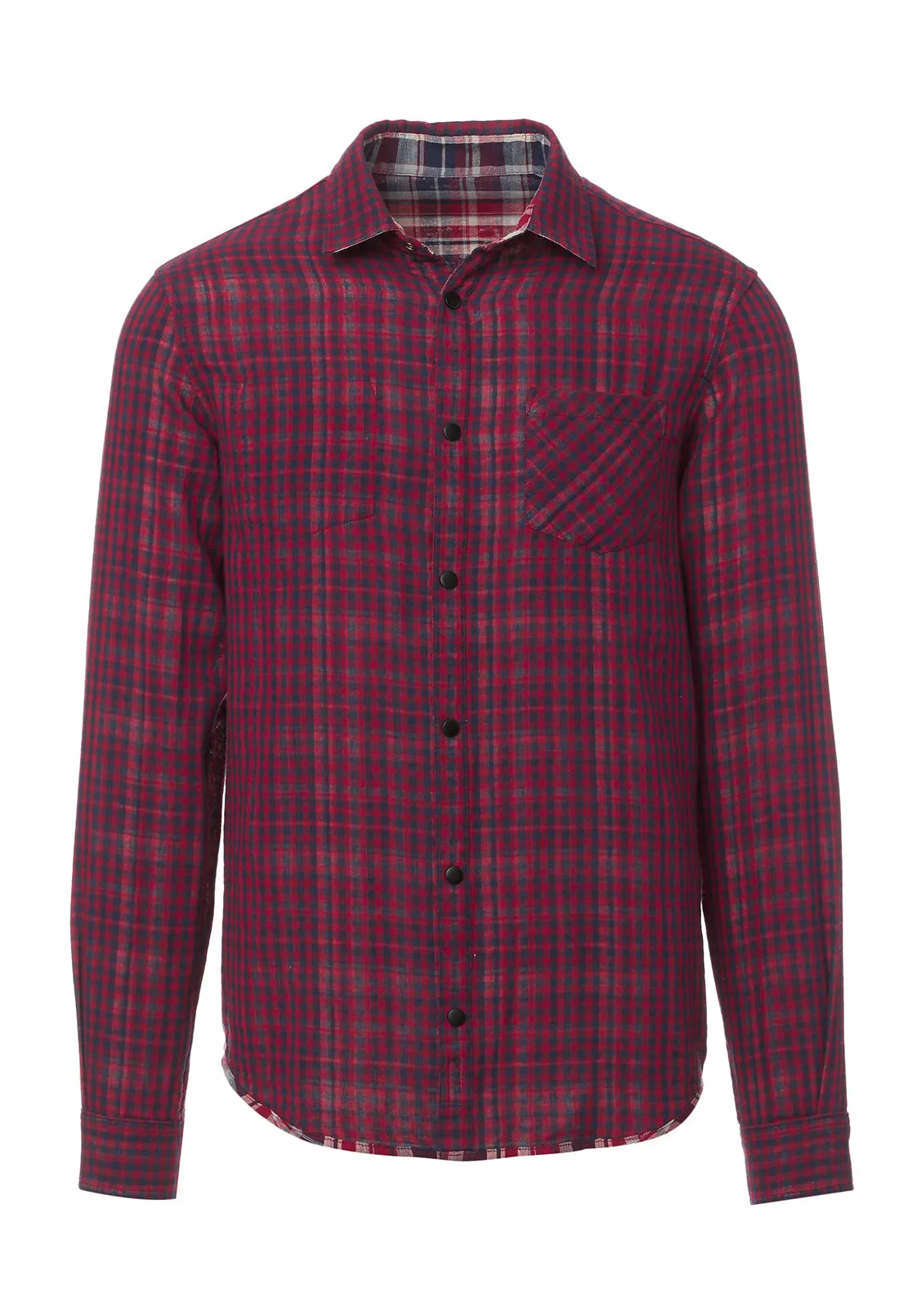 Surza Men’s Long-Sleeve Reversible Shirt Dark Red - BM24056