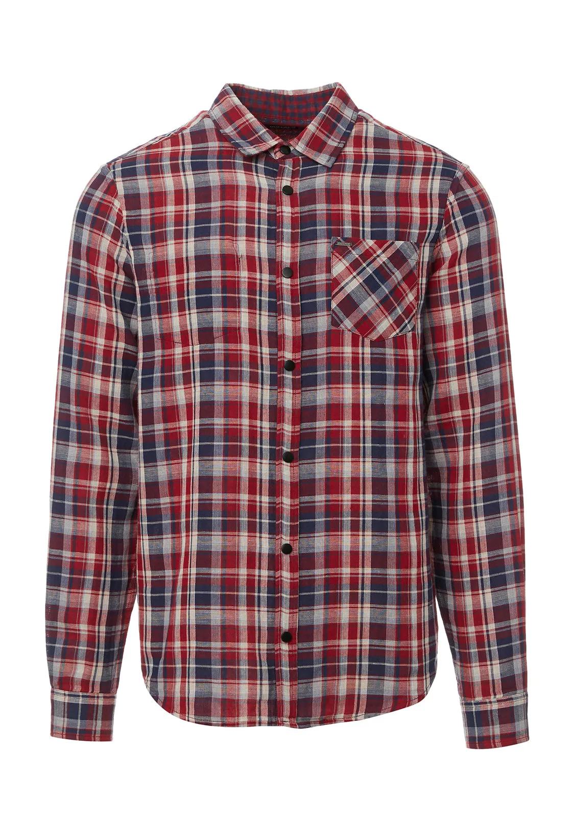Surza Men’s Long-Sleeve Reversible Shirt Dark Red - BM24056