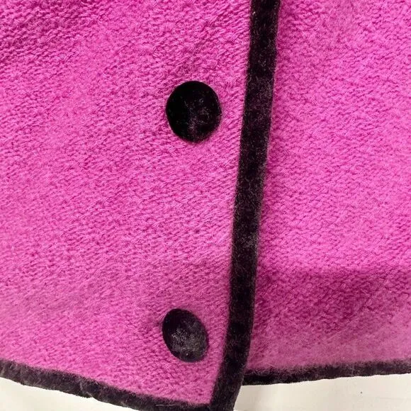 Sutton Studio 100% Cashmere Velvet Trimmed Orchid Cardigan Sweater Womens Size S