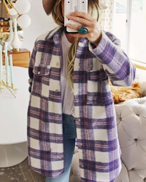 Sweet Lilac Plaid Shacket