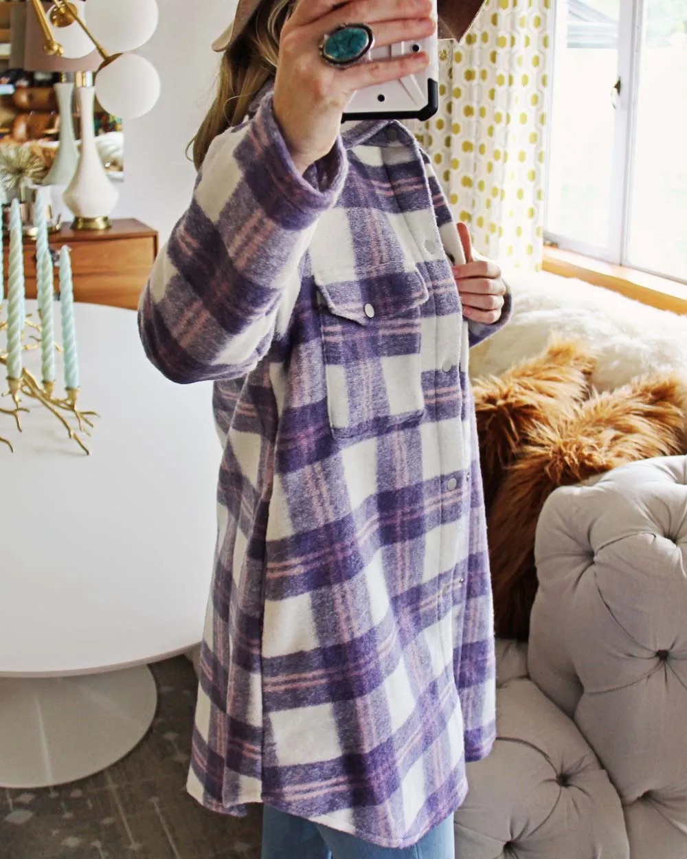 Sweet Lilac Plaid Shacket