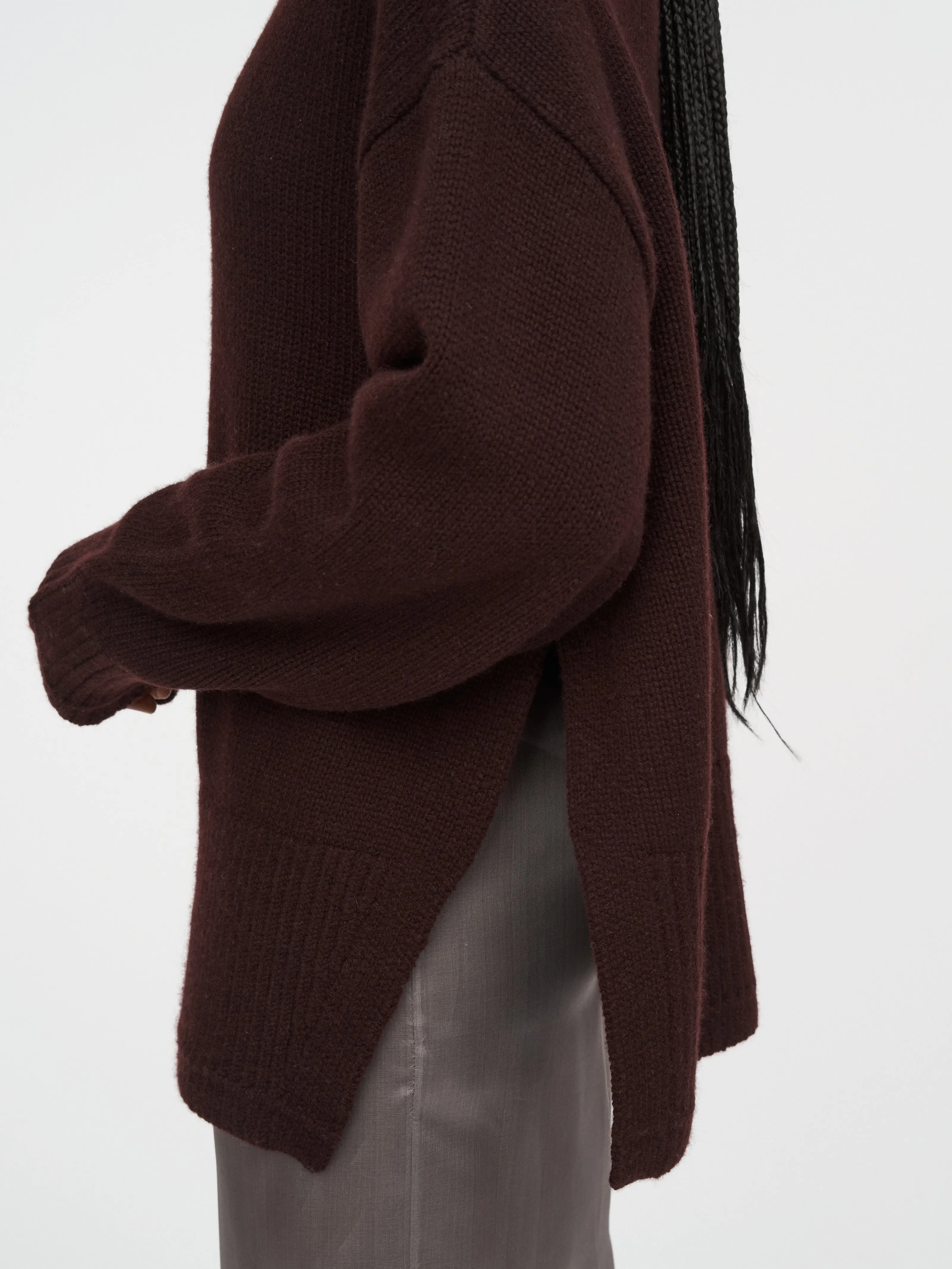 Swing Mock Neck in Black Cherry