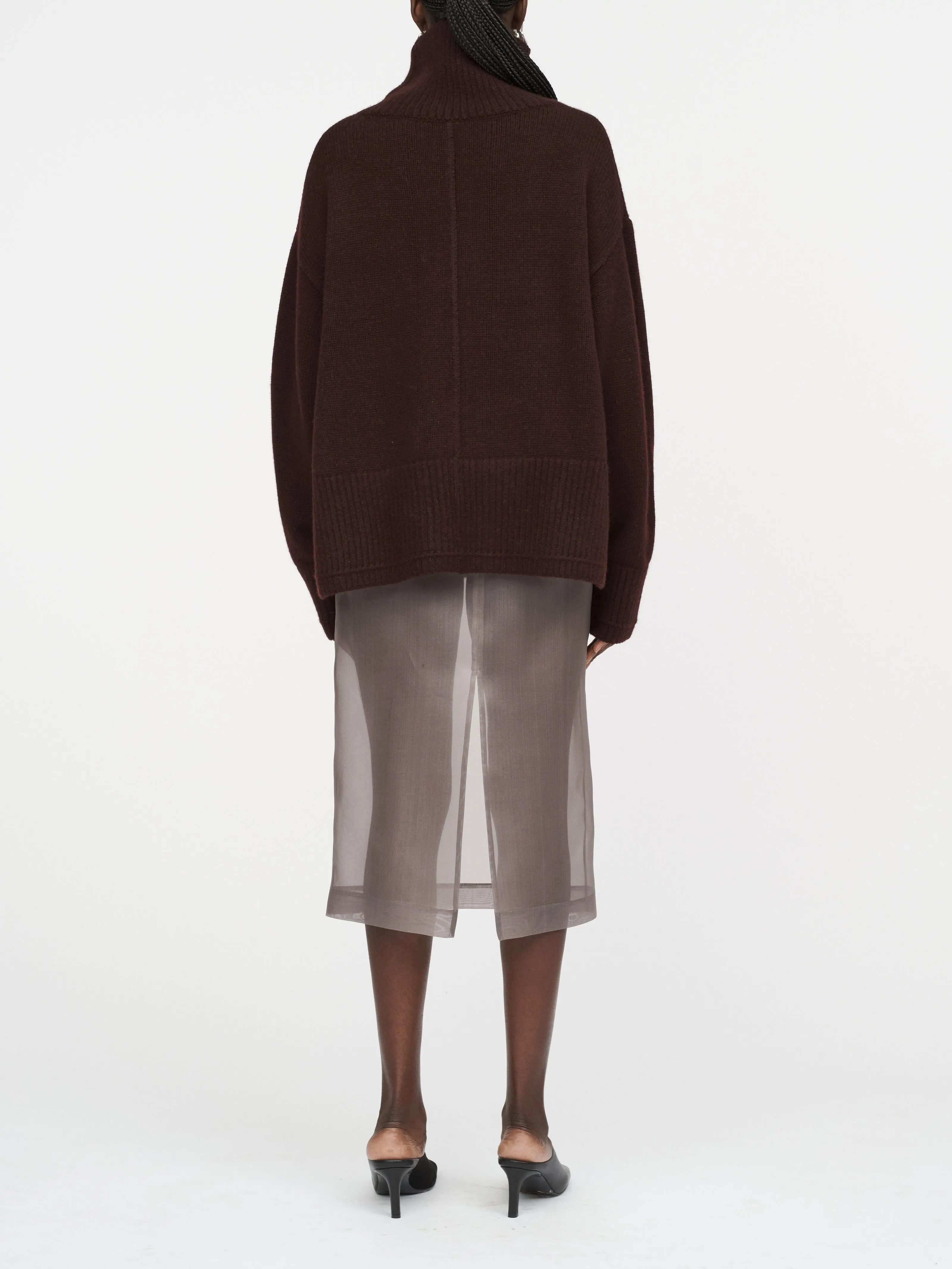Swing Mock Neck in Black Cherry