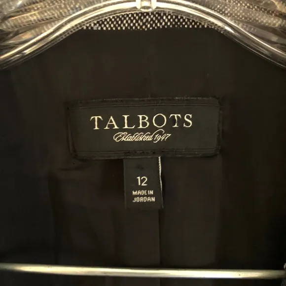 Talbots Black and White Wool and Silk Blend Tweed Blazer
