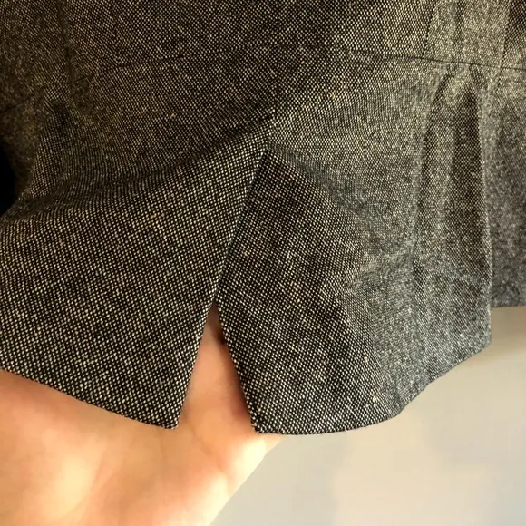 Talbots Black and White Wool and Silk Blend Tweed Blazer
