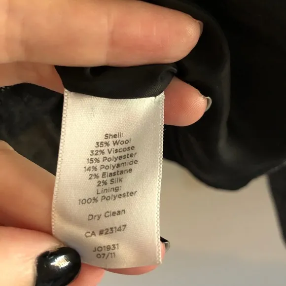 Talbots Black and White Wool and Silk Blend Tweed Blazer
