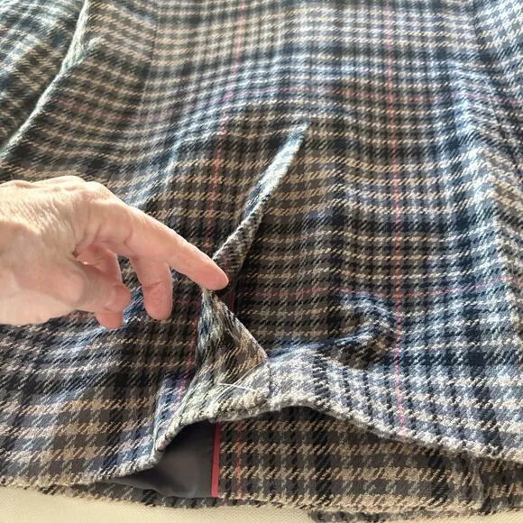 Talbots Bradwell Tweed Houndstooth Blazer Size 4 Double Breasted Academia