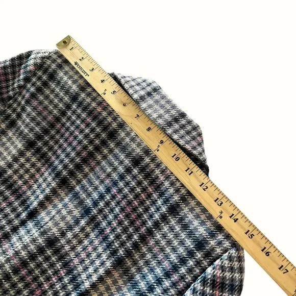Talbots Bradwell Tweed Houndstooth Blazer Size 4 Double Breasted Academia