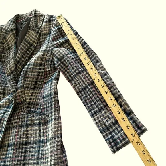 Talbots Bradwell Tweed Houndstooth Blazer Size 4 Double Breasted Academia