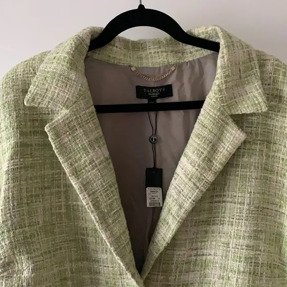 Talbots Lime Green Tweed Blazer 22W