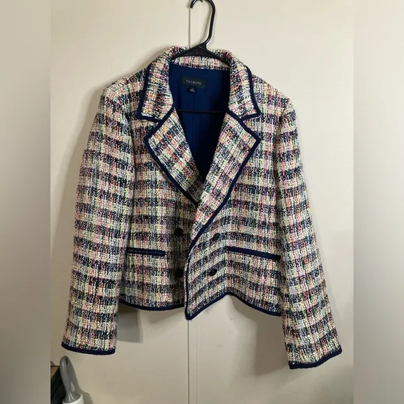 Talbots Multicolor Tweed Coat Sports Blazer Women's Size 12