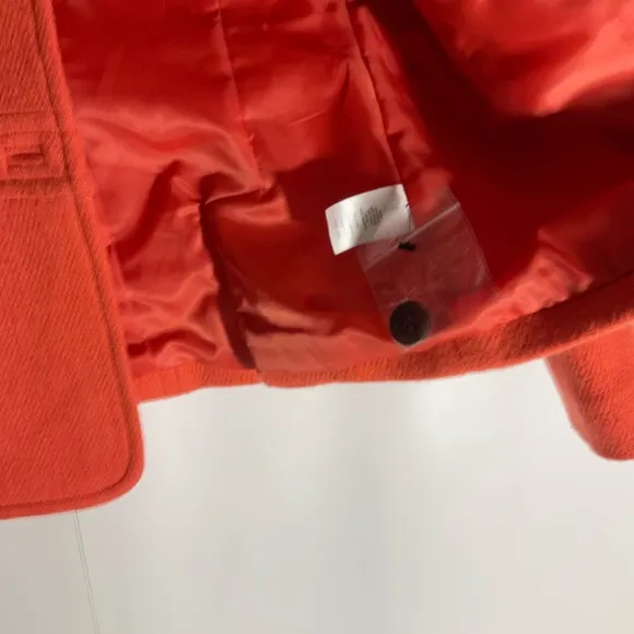 Talbots Orange Classic 4-Button Long Sleeve Blazer Pockets Back Waist Band Sz 4