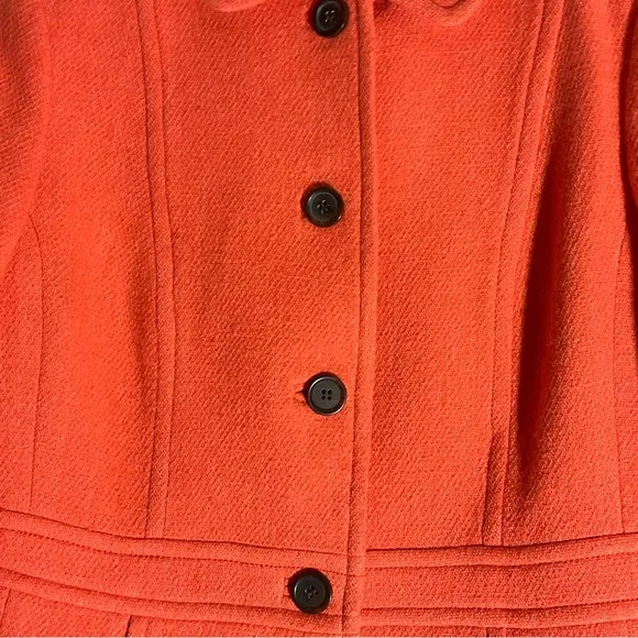 Talbots Orange Classic 4-Button Long Sleeve Blazer Pockets Back Waist Band Sz 4