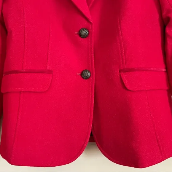 Talbots Red Shetland Wool Blend Jacket Blazer Size 2