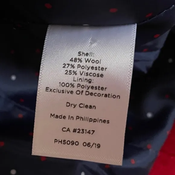 Talbots Red Shetland Wool Blend Jacket Blazer Size 2