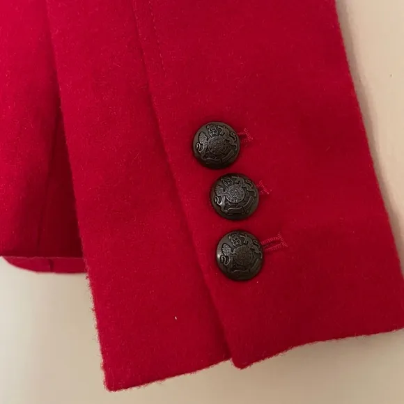 Talbots Red Shetland Wool Blend Jacket Blazer Size 2
