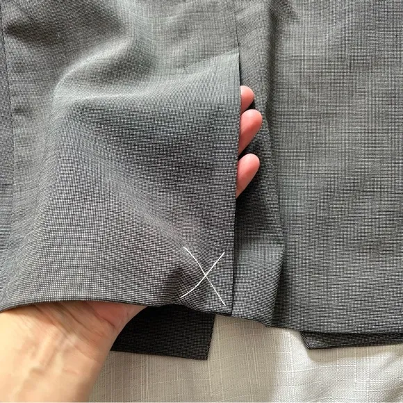 Talbots Two Button Notched Collar Wool Blend Gray White Career NWT Blazer size 8