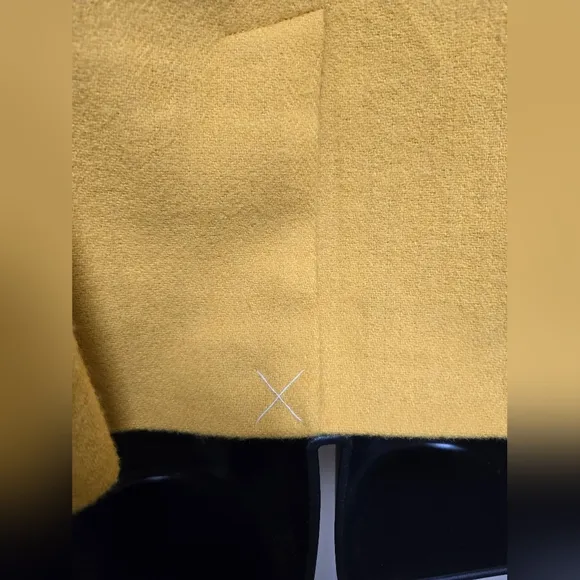 Talbots Womens 6 Wool Blend Blazer Jacket Yellow Lapel Coat Fully Lined