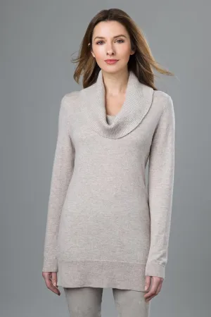 tbc KL19-01F cowl neck tunic-fawn : m
