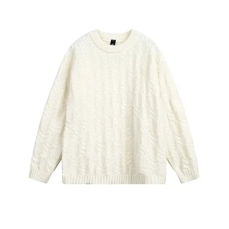 Textured Design Cable Knit Sweater