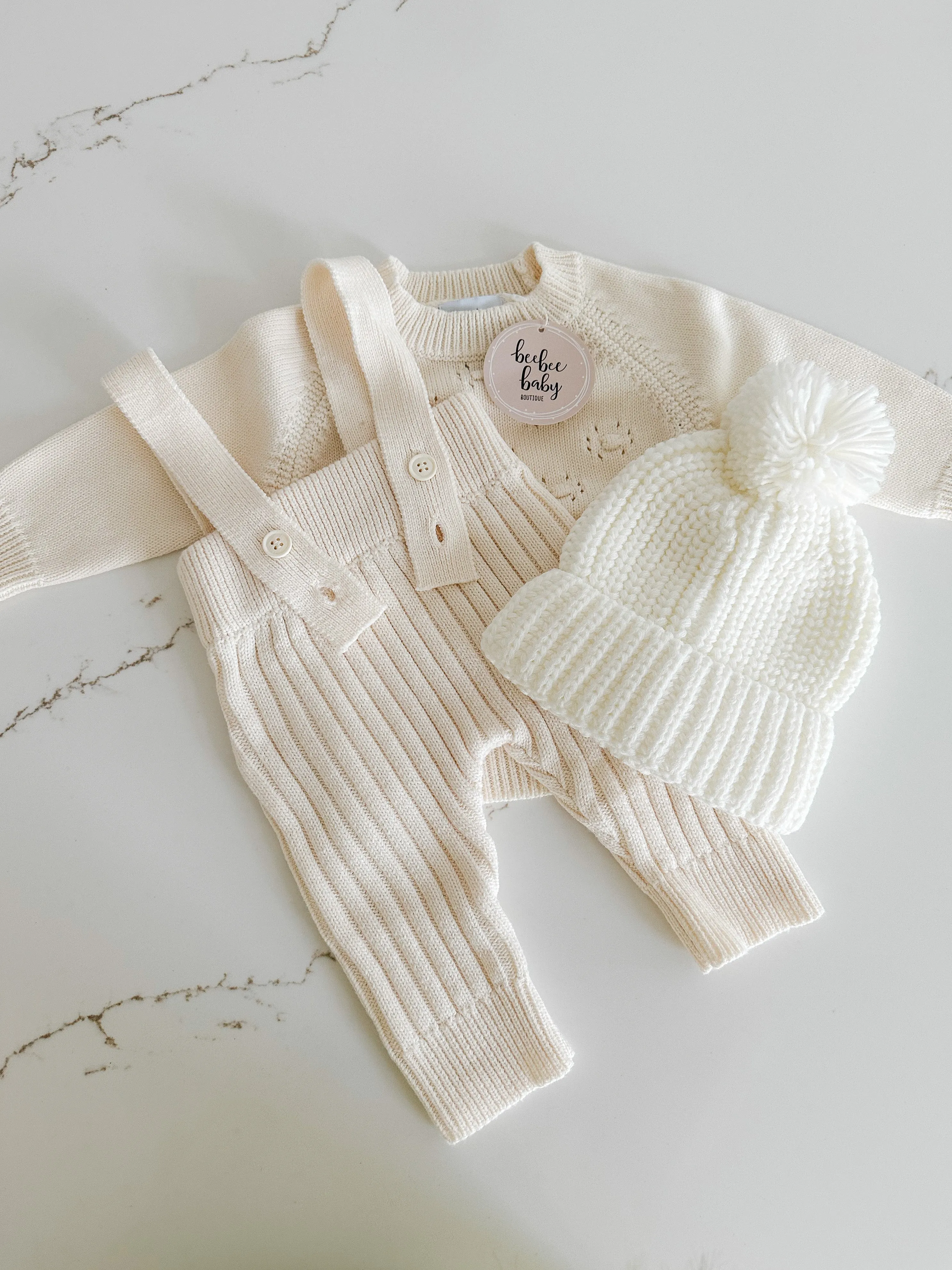 Textured Knit Sweater - Powder