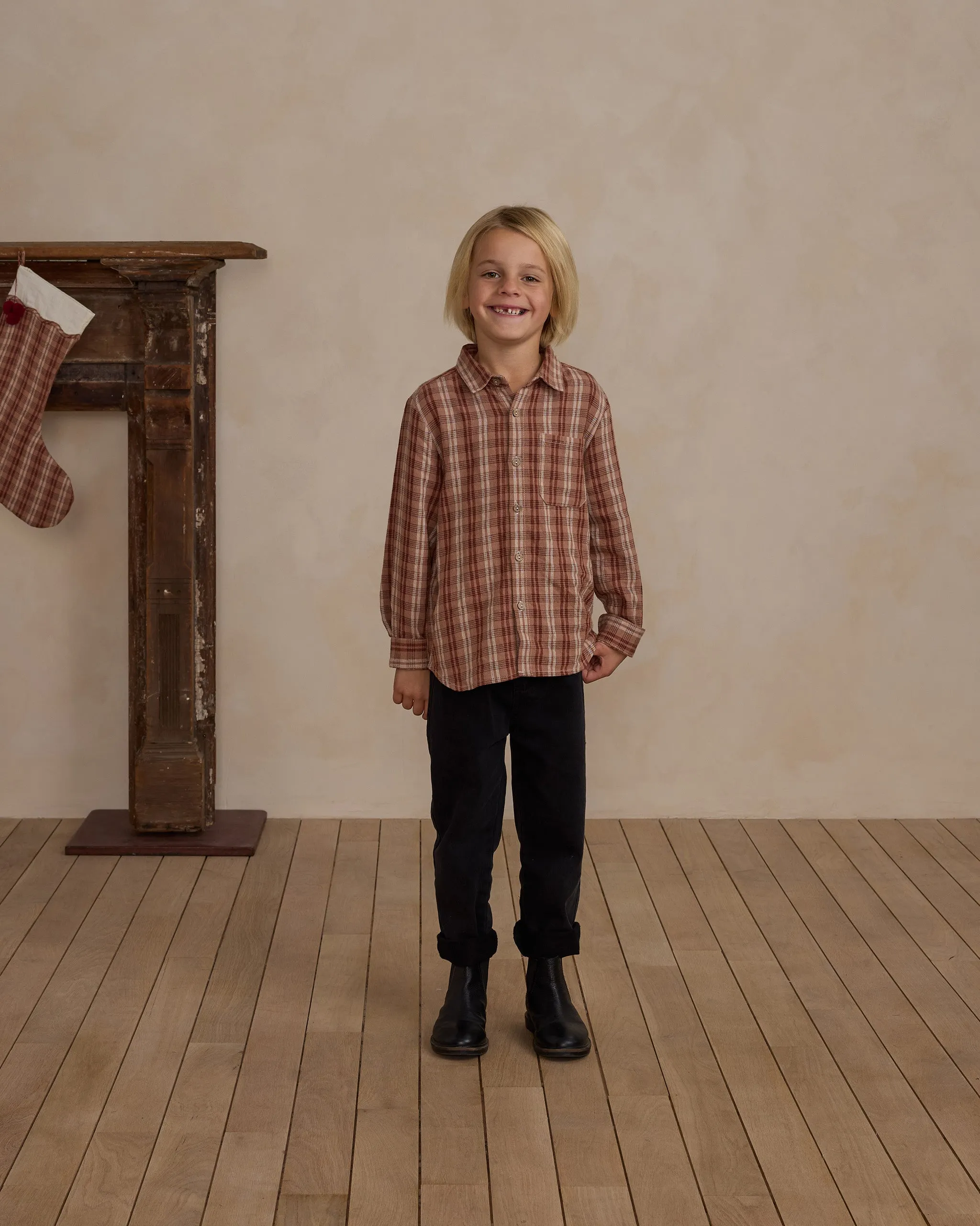 The Collared Long Sleeve Shirt by Rylee   Cru - Autumn Plaid - KIDS